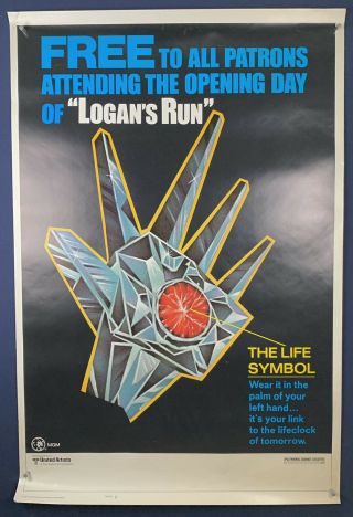 Rare Logans Run 40x60 Movie Poster (fine -) 1976 Premier Style Sci - Fi 135