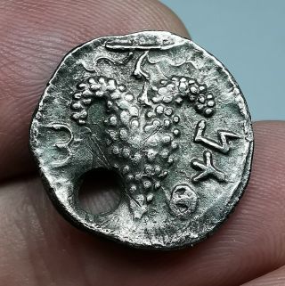 Rare Judaea Simon Bar Kochba Revolt.  132 - 135 A.  D.  Silver Zuz Coin 18mm 2,  65gr