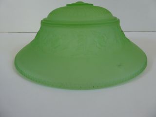 Antique Chandelier / Ceiling / Hanging / Pendant Shade - Rare Frosted Green Glass