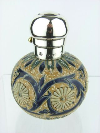 An Extremely Rare Doulton Lambeth Perfume Bottle By Francis Lee.  Dated 1879.