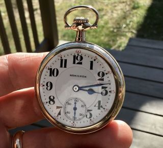 Rare 1912 16s Hamilton 952 19 Jewel Railroad Grade G/f Case Pocket Watch