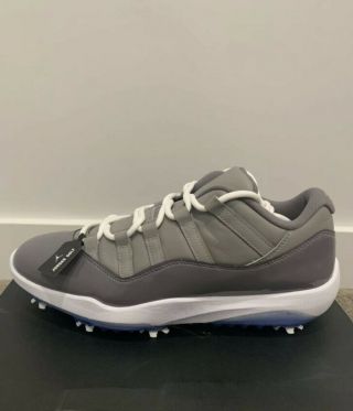 Nike Air Jordan 11 Xi Golf Shoe Size 11.  5 Cool Grey Worn Once Aq0963 - 002 Rare Sz