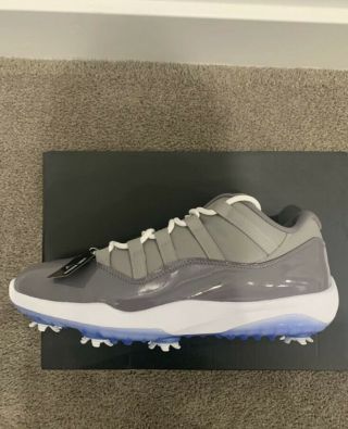 Nike Air Jordan 11 XI Golf Shoe Size 11.  5 Cool Grey Worn Once AQ0963 - 002 Rare Sz 3