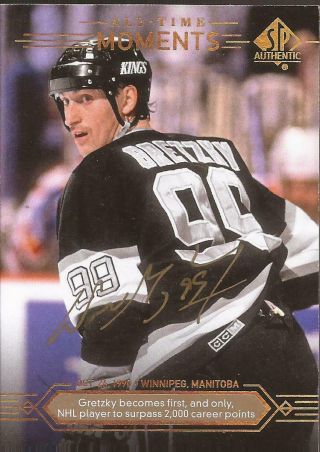 Wayne Gretzky 2014 - 15 Ud Sp Authentic Moments Gold Auto Los Angeles Kings Rare