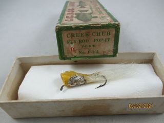 Vintage Rare Creek Chub Fly - Rod Pop - It Old Popping Bug Bass Fishing Lure