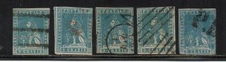 1857 Italy Tuscany 2cr Stamps Lot Rare Cancels $1665.  00 Cardillo Signed