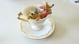 Rare Disney Royal Doulton Cinderella Gus And Jaq Tea For Two Cup And Saucer 1999