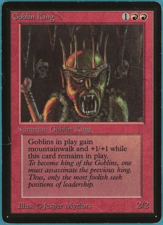 Goblin King Beta Pld - Sp Red Rare Magic The Gathering Card (id 52819) Abugames