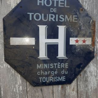 Ancienne Plaque Emaillee Hotel De Tourisme 2 Etoiles Loft Déco Rare Bistrot Cafe