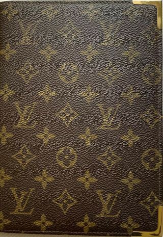 Rare 80s Vintage Auth Louis Vuitton Monogram 6 - 1/2”x9” Agenda Notebook Cover