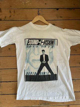 David Bowie Official Sound And Vision 1990 Tour T - Shirt Large Vintage Tee Rare