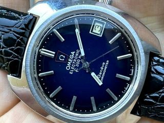 Omega Electronic F300hz Chronometer Rare Blue Spider Dial Ref.  198.  030