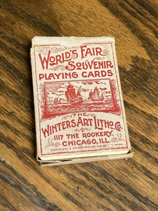 1893 World’s Fair Chicago Columbian Exposition Deck Souvenir Playing Cards Rare