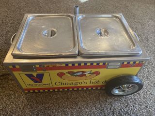 Rare Authentic Vienna Beef Chicago Hot Dog Table Top Cart Steamer Heater Cooker