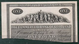 Commercial Bank Of Scotland Limited 1 Pound 1883 Proof Rare