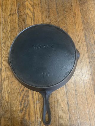 Vintage Wapak Cast Iron Skillet 10 Early Logo Erie Mold 716 A Heat Ring Rare