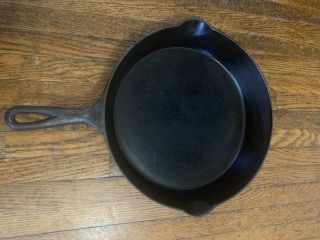 VINTAGE WAPAK CAST IRON SKILLET 10 EARLY LOGO ERIE MOLD 716 A HEAT RING Rare 2