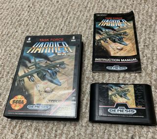Task Force Harrier Ex (sega Genesis,  1991) Complete Good Rare Vintage Video Game