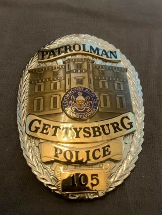 Obsolete Gettysburg Pa Police Badge Rare Pennsylvania Historical Hallmarked