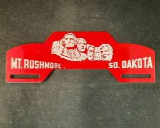 Vintage Mt.  Rushmore So.  Dakota License Plate Topper Rare Old Advertising Sign