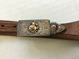 Very Rare Srour Sterling Silver & 10k Gold Hat Band Buckle
