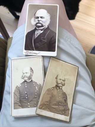 3 Rare Cdv Civil War Photos General (later Governor) Ambrose Burnside