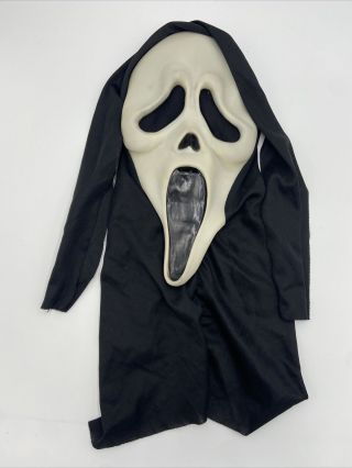 Scream Ghostface Mask Fun World Div Rare Glow In Dark Vintage Htf W/ Robe & Belt