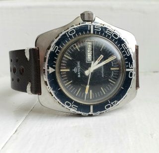 Rare Monnin Vintage Baylor Diver Automatic Watch 42mm Eta 2879 All Steel
