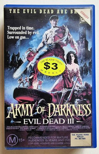 Army Of Darkness (evil Dead 3,  Sam Raimi & Bruce Campbell,  1992) Rare Aussie Vhs
