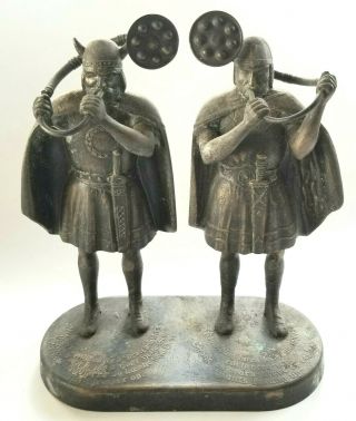 Edward Aagaard Vintage Bronze Vikings Lur Horn Sculpture Metal Denmark Rare