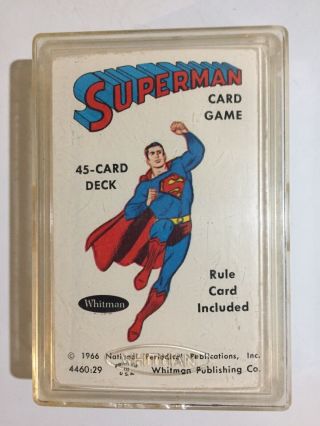 Vintage1966 Superman Card Game " Very Rare Gem " Complete Set 45/deck Whitman Nm,