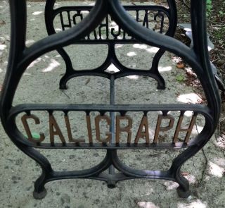 Antique Rare Caligraph cast iron typewriter table 3