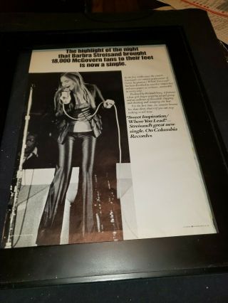 Barbra Streisand Sweet Inspiration Rare Promo Poster Ad Framed