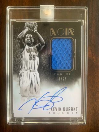 2014 - 15 Panini Noir Kevin Durant Game - Worn Jersey Auto Ssp ’d 14/25 Rare