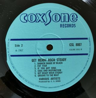 Get Ready Rock Steady (COXSONE CSL 8007 Rare Reggae/Ska LP) 3