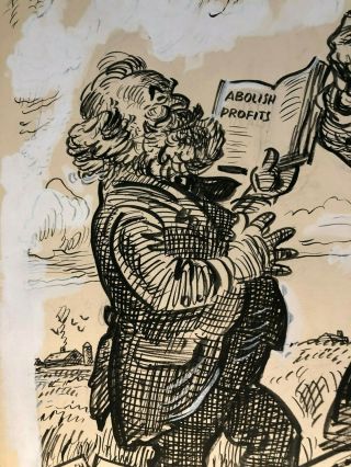 Rare Published Signed Illustration Art Oscar Cesare 30s Marx Uncle Sam 6