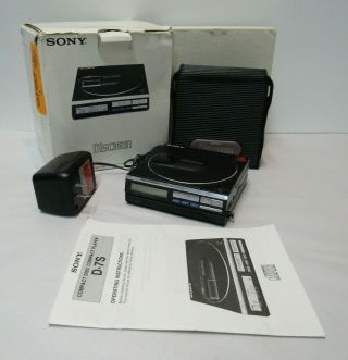 Rare Incredible 1985 Sony Discman D - 7s Compact Disk Cd Player,  Battery Pack &
