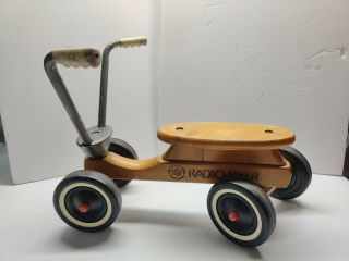 Rare Vintage Radio Flyer Kids Ride On Maple Wooden Scooter