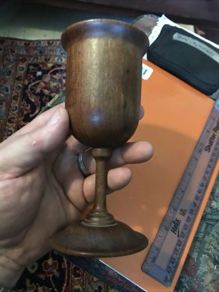 18th Early 19th Century Walnut 6 Inch Fine Turned Goblet Rare Survivor