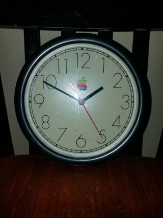 Vintage Apple Computer Wall Clock Marketing Item 1990 Mac Steve Jobs Rare 90s
