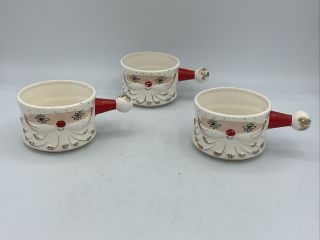 Vintage Christmas Holt Howard 1959 Starry Eyed Santa Soup Mug Cup Set Of 3 Rare
