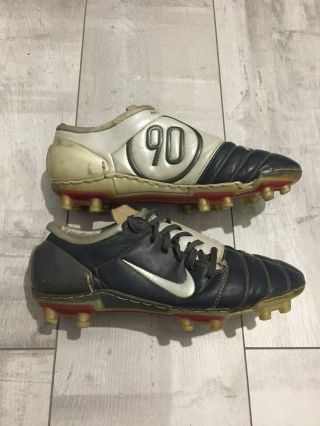 Nike Total 90 Zoom Air Football Soccer Cleats Gray Boots Louis Figo Rare Italy