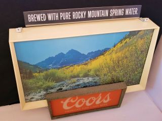 Vintage Coors Beer Bar Sign Light - Up Motion Lamp Moving Stream Npi Rare