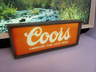 Vintage Coors Beer Bar Sign Light - Up Motion Lamp Moving Stream NPI Rare 3