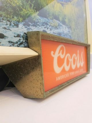 Vintage Coors Beer Bar Sign Light - Up Motion Lamp Moving Stream NPI Rare 6