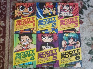 Scott Pilgrim - Full Color Hardcover - Complete Set - Volumes 1,  2,  3,  4,  5,  6 - Rare