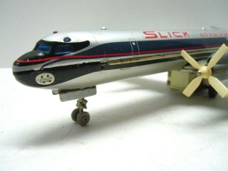 Rare Marx/Japan Tin Battery Op.  SLICK Airways Prop Airplane.  A, 2