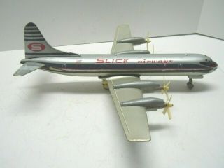 Rare Marx/Japan Tin Battery Op.  SLICK Airways Prop Airplane.  A, 6