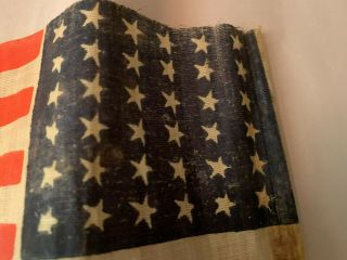 RARE 36 Star Civil War Era Antique US Parade Flag 1864 - 1867 3