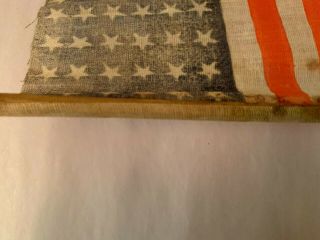 RARE 36 Star Civil War Era Antique US Parade Flag 1864 - 1867 5